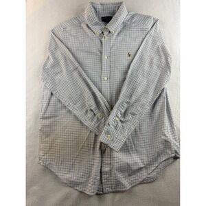 Ralph Lauren Kids‎ Blue Plaid Long Sleeve Button Down Shirt - Size L